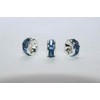 Rondelle – 23 [Blue X White] [Flat Rondell] Pack of 100 6 mm