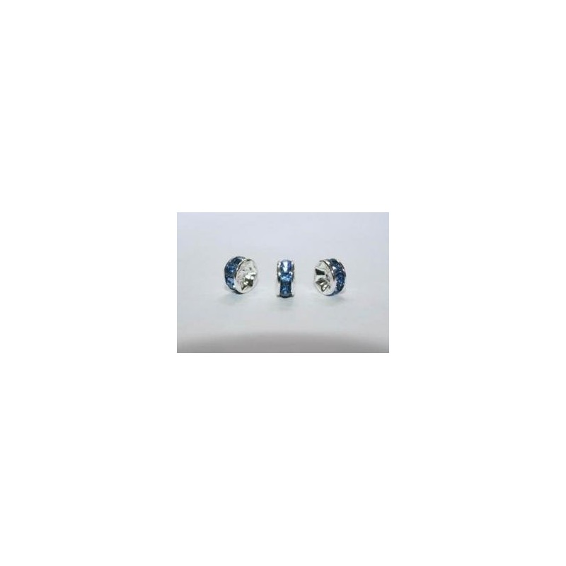 Rondelle – 23 [Blue X White] [Flat Rondell] Pack of 100 6 mm