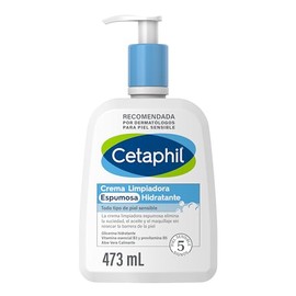 CETAPHIL Crema Limpiadora Espumosa Hidrantante, elimina la suciedad, aceite y maquillaje sin dañar la barrera de la piel, de 473 ml, Recomendada por Dermàtologos para Piel Sensible