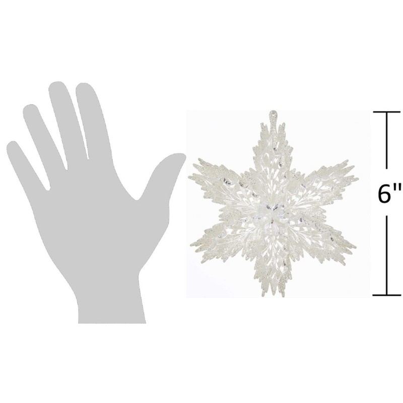 Glittered 3-D Acrylic Snowflake Ornament