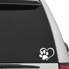 Dog Paw Print with Heart Decal Vinyl Sticker Funny Sticker