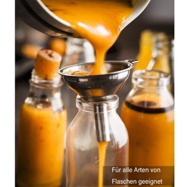 Set of 3 Stainless Steel Funnel Set, Small Kitchen Funnel for Hip Flask, Mini Funnel for Transferring Liquids and Powder, with 2 Cleaning Brushes with Long Handle, 4.5/5.5/7.5 cm