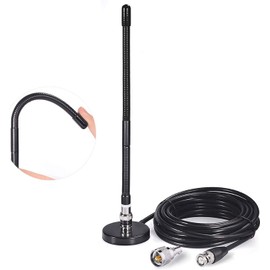 CB Antenna 27MHz CB Radio Antenna Soft Whip Magnetic Base CB Antenna BNC & PL259 Male Compatible with Cobra Midland Uniden Maxon President Portable Handheld CB Radio Car Mobile Radio Scanner 5M/16f