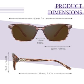 SIPHEW Rectangle Sunglasses for Women, Fashion Polarized Narrow-Frame Shades with UV400 Protection