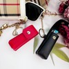 Fashion Women's Portable Lipstick & Lip Balm Leather Case Keyring One Size / Red 4ea