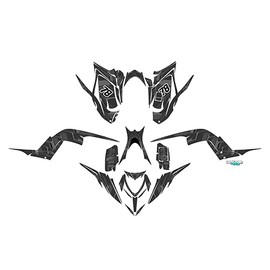 Kalair GFX Graphics Kit for Yamaha RAPTOR 700 (2013-2022) Klutch Series Smoke 16 Mil - ATV UTV Custom Racing Graphics Stickers Decals Kit, no-plastics