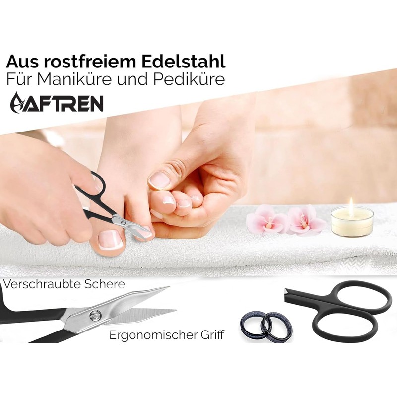 AFTREN Curved Nail Scissors Cuticle Scissors Nails Toenails Brand Quality