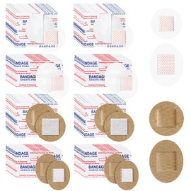 Geiserailie 240 Pcs Adhesive Small Spot Bandages Bulk Flexible Round & Oval Nose Face Skin Wound Bandages, Fabric and Waterproof PE, First Aid Supplies, for Abrasions Skin Wounds Care, 7/8'', 1.25''