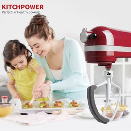 KITCHPOWER 6 Quart Flex Edge Beater for KitchenAid Bowl-Lift Stand Mixers, Paddle Attachment Mixer Accessory