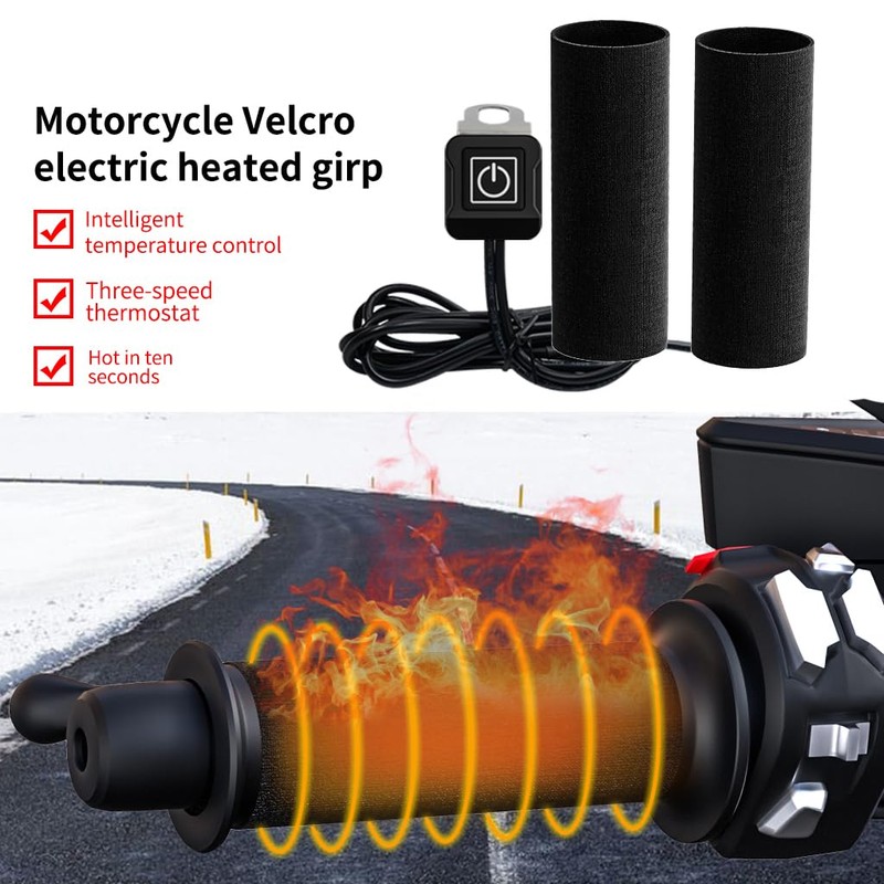 Motorcycle Heated Grips Cover Pad 12V, Universal Handlebar Cover for