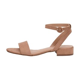 CUSHIONAIRE Women's Nila one band low block heel sandal, Nila Taupe 9 +Wide Widths Available