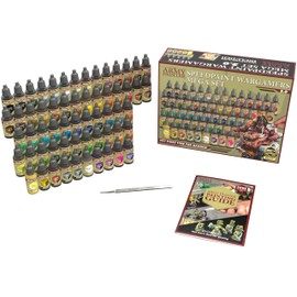 The Army Painter Speed Paint Wargarmers Mega Set 2.0, 60 Acrylic Paint Bottles 18ml including Medium, Metallics & Model Paint Brush for Plastic Miniatures Warhammer 40k and DnD, Miniature Painting Kit
