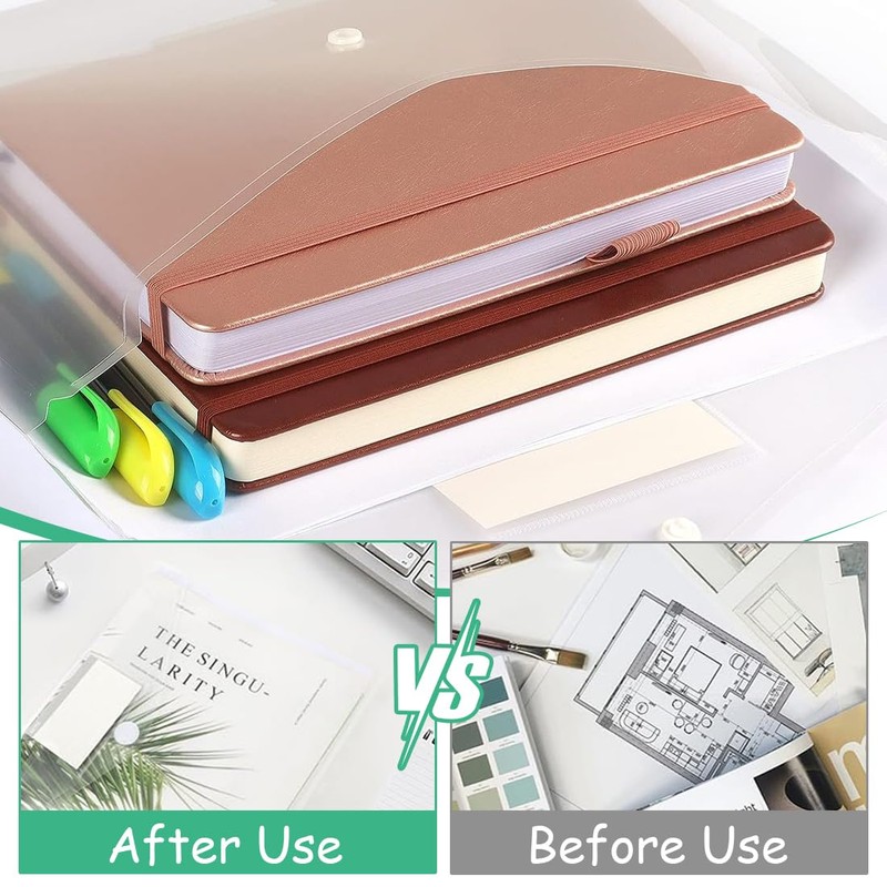 Pack of 12 A4 Document Folders, Document Wallets, Waterproof with