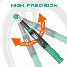 KOEORWS 3/8 Inch Drive Digital Torque Wrench, 2.21-44.25Ft.lb/3-60N.m, with Preset Value, Buzzer & LED Indicator, ±2% Accuracy Torque Wrench for Bike, Motorcycles