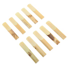 10Pcs Clarinet Reeds Traditional Reeds Replacement Woodwind Accessories with Independent Reed Clip for Beginner Player (Strength 2.5)