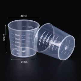 60 Pcs Plastic Graduated Cups 30ml/ 1ounce Transparent Scale Cups Epoxy Mixing Cups, with 50 Pack Wooden Stirring Sticks for Mixing Paint, Stain, Epoxy, Resin