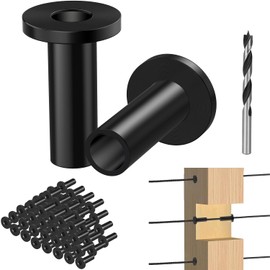 Steel DN Mate 100 Pack Black Stainless Steel Protector Sleeves for 1/8” Wire Rope Cable, Black Cable Railing Kit Hardware for Wood Post, T316 Marine Grade DB18