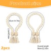 2-Pack Magnetic Curtain Tie Backs, 22.8" Braided Rope Holdbacks with