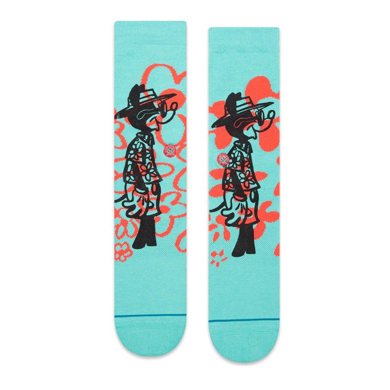 Stance Surf Check By Russ Crew Socks (Medium, Blue)