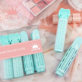 JIRIS 4 Pinzas Voluminizadoras Para Levantar Las Raíces Y Dar Volumen - Pinzas Para Flequillo Instantáneo Para Rizos Y Levantamiento Sin Esfuerzo - Rulos Con Velcro - Rulos Para Mujer - Cian