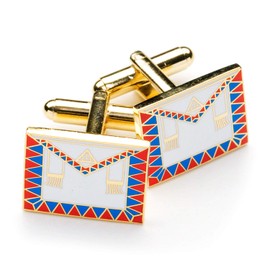 The Masonic Collection - Royal Arch Companions Apron Cufflinks for Men - Gold Plated - Comes in Velvet Pouch - Quality Freemason Gifts for Men
