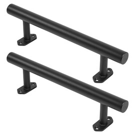 Purife 12'' Door Pull Handles for Sliding Door Pack of 2, Black Rustic Gate Pull Hanlde, Iron Handle for Gates, Garage, Outdoor Fence, Interior Closet Handles