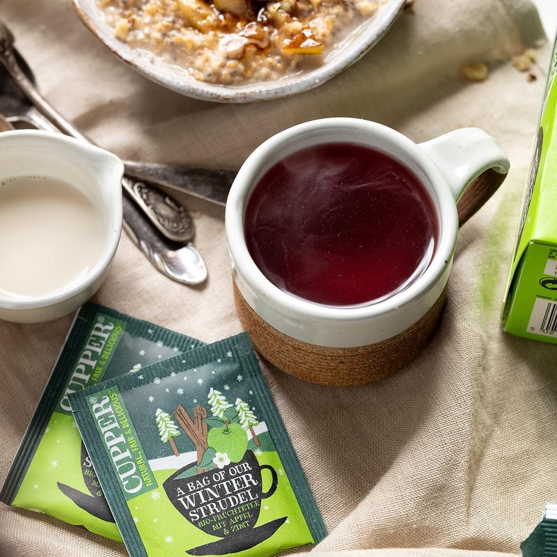 Cupper Bio-Früchtetee "Winter Strudel", 20 ungebleichte Teebeutel, umweltfreundlich, fair gehandelt