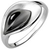 Jobo Women's Ring 925 Sterling Silver Black Partially Rhodium-Plated, Silver,