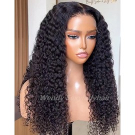 Raw Hair Body Wave Lace Closure Glueless Wigs Original Luxury Raw Vietnam Human Hair Wigs for Black Womenstyle: 4*4 HD 180 density wave curl wig, color: Black, Stretched Length: 12 inches