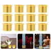30Pcs Gold Aluminum Candle Holders Bulk Metal Cup Insert for