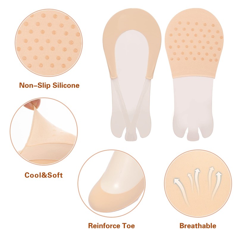 MANZI Invisible Half Toe Topper Socks Slingback Liner Socks with