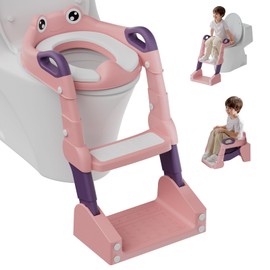 Potty Training Seat, Toddler Potty Training Toilet, Upgrade 2 In 1 Toddler Toilet Seat with Steps Stool Splash Guard and Anti-Slip Pad Soft Cushion, Potty Seats for Toddlers Baby Kids