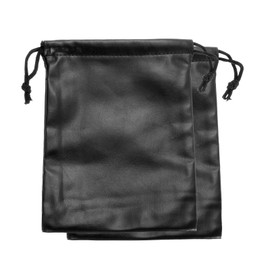 sourcing map 2pcs Headphone Pouch, Headset Carrying Bag, Portable Headphone Storage Protection Travel Pouch, Soft Drawstring PU Leather Over-Ear Headphones Bag for Classroom, Black, S