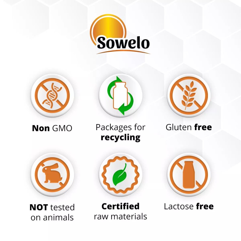 SOWELO N-ACETYL L-TYROSINE 350mg VEGE CAPS NEUROTRANSMITTER FOCUS MOTIVATION