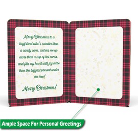 Merry Christmas Card For Boyfriend - | Made From Real Bamboo | 6" X 4.5" - 1 Pack (Envelope Included) | Laser Cut, Pickup Truck Themed Boyfriend Christmas Card from Girlfriend or Significant Other