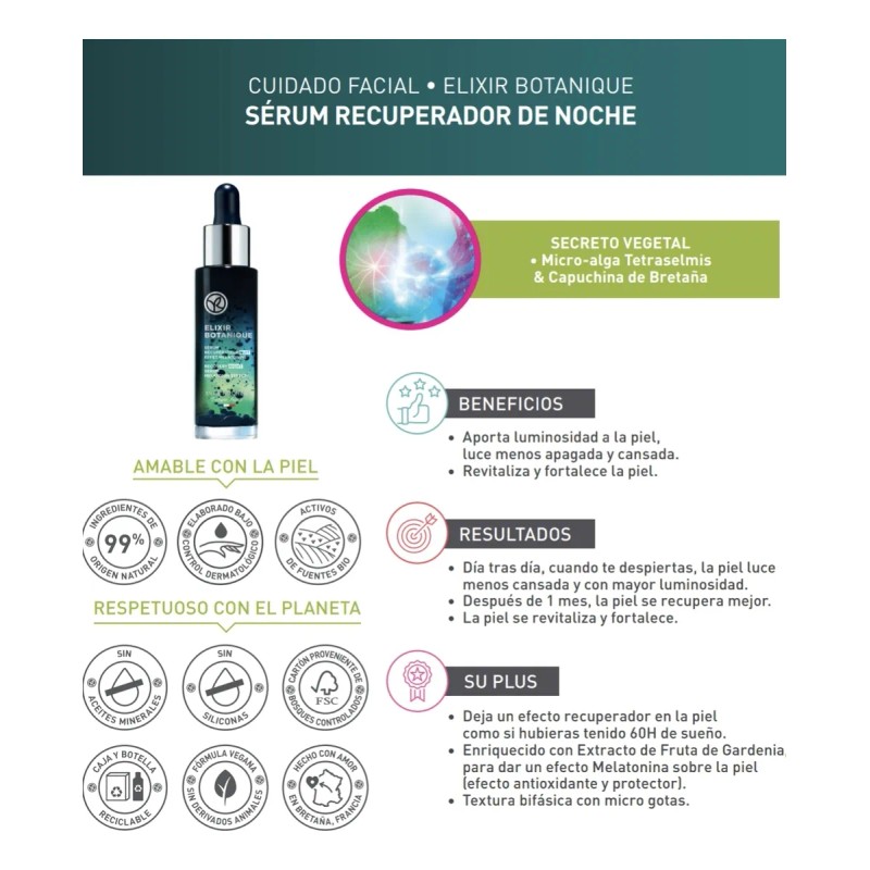 Sérum Facial Recuperador De Noche Revitalizante