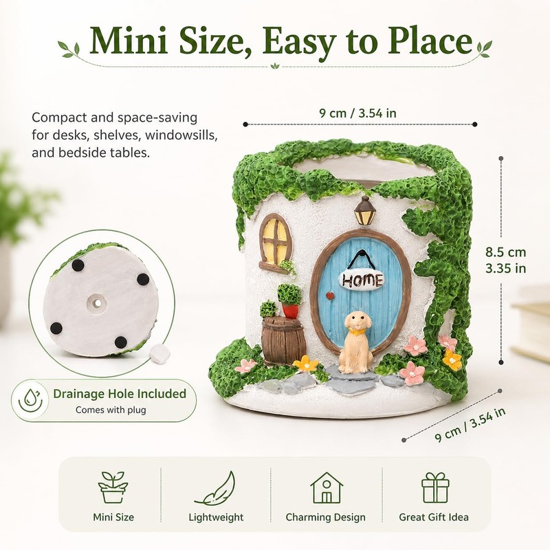 Dog House Succulent Planter for Plants Alternative