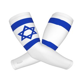 AKMCBSH Israel Flag Arm Sleeve, Cooling Arm Sleeves with National Flag Design, Sun Protection Sports Covers for Men and Women, Cycling and Hiking