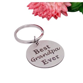 'Best Grandpa Ever' Quote, Grandfather Keychain from Grandkids, Father's Day Keyring from Grandchildren (Stainless Steel) Miss Fit Boutique