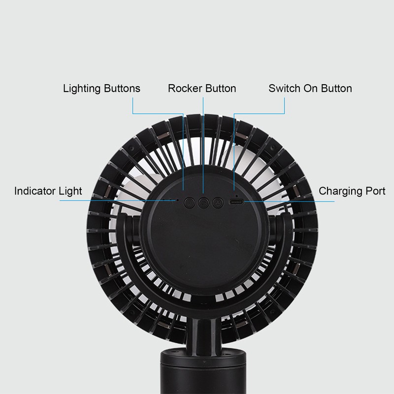 Portable Stroller Fan Handheld LED Night Night USB Rechargeable Multi