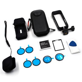 Begguath Sports Camera Accessory Kit for Insta360 X3, including Hard Case Protector, Silicone Protector, Protective Frame，Tempered Glass Screen Film, Lens Protector, Premium Lens Protector, Black