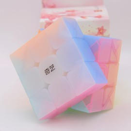 Bucubke QY Jelly Cube 3x3 Warrior W Puzzle Stickerless Jelly Magic Cube 3x3x3 Pastel Cube