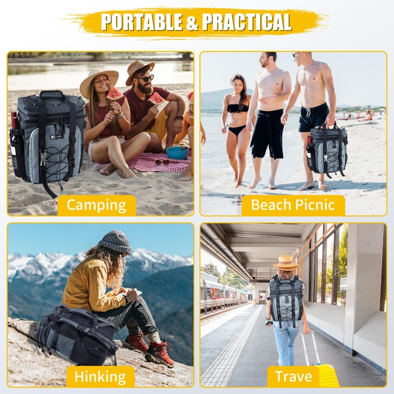 Backpack Cooler - AYAMAYA Upgrade Leakproof Cooler Backpack with Padded