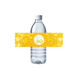 JUTTIRA 32 Pces Cheer To 30 Water Bottle Labels Happy 30th Birthday Party Drink Stickers, Waterproof 30 Year Old Bottle Wrap Around Stickers Thirty Anniversary Party Decorations, 3oth Can Decor