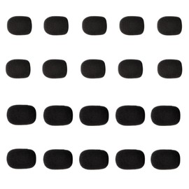 AkNebriax 20個 マイクスポンジ 交換用 インカム ヘッ 雑音防止 ブラック 風防 ウインドスクリーン マイク用 スポンジキャップ ノイズ防止 会議 配信用 ピンマイク 用 ミニ （ 黒）。