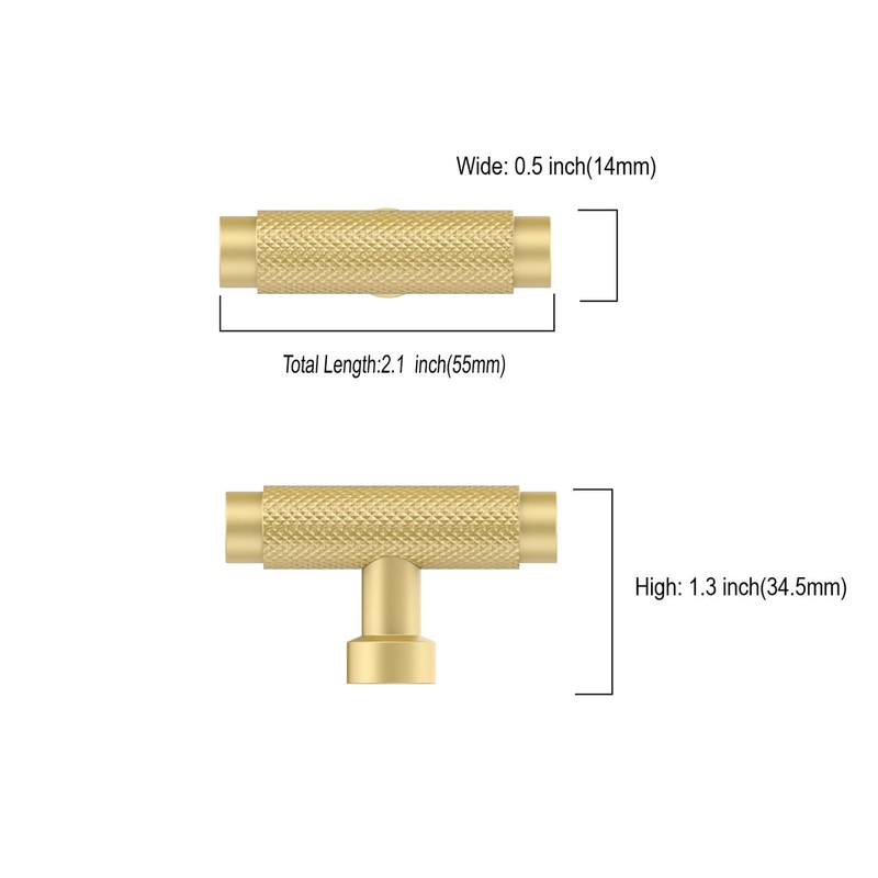 Amerdeco UK0070 Pack of 10 Furniture Knobs, Cupboard Knobs, Brushed