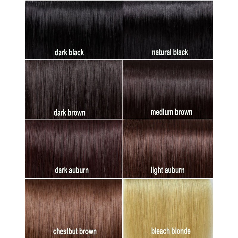 Clip In Human Hair Synthetic Fringe - Dark Brown