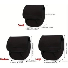 Liyquint Neoprene Fishing Reel Cover, Waterproof Spinning Reel Bag for Protection, Wear-Resistant Fishing Wheel Case for Spinning & Baitcasting Reels, (L)