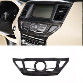 Heutamo Car Navigation Screen Frame Trim Cover Compatible with Nissan Pathfinder 2013 2014 2015 2016 2017 2018 2019 2020，Navigation GPS Screen Button Cover Accessories (Carbon Fiber Pattern)