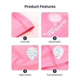 Firesara Fabric Swim Cap, High Elasticity Swimming Cap Keeps Hair Clean Breathable Fit Both Long Hair Short Hair, Swim Caps Woman Girls Men Kids One Size Hat Pink